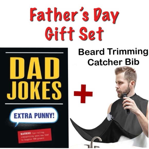 Βoutique Other - Dad Jokes Book & Facial Hair Bib, Father’s Day Gift Set